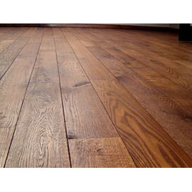 Solid Oak flooring, 15x130 x 600-2800 mm, Rustic grade, oiled in color BLACK WALNUT