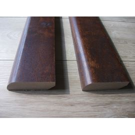 Solid Birch skirting, 20x70 mm, profile with radius, Rustic grade, oiled in color Dark Walnut