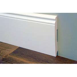 Solidwood skirtings, historical profile of Hamburg, 20x150 mm, white painted