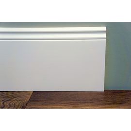 Solidwood skirtings, historical profile of Hamburg, 20x150 mm, white painted