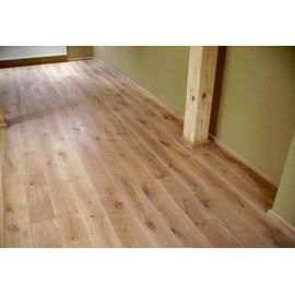 Solid Oak flooring, 20 mm thickness, Rustic grade, filled and pre-sanded, white oiled