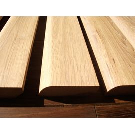 Solid wood skirting, Oak, 20x90 mm, profile with radius, oiled in color LIME WHITE, Prime - Nature grade
