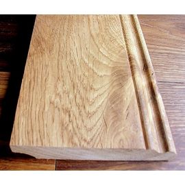 Solid Oak skirting,historical profile of Hamburg, 20x90 mm, Nature-Rustic grade, lacquered