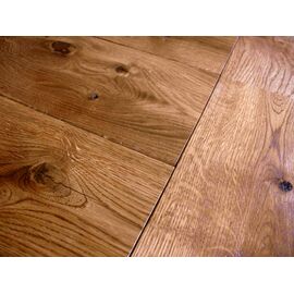 Solid Oak flooring, 15x130 x 600-2800 mm, Rustic grade, oiled in color Walnut