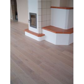 Solid Oak flooring, 15x160 x 600-2800 mm, Nature grade, filled, pre-sanded and Lime White oiled
