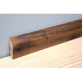 Solidwood skirting, Smoked Oak, profil with radius, thickness 20 mm, Rustic grade, natural oiled