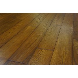Solid Oak flooring, 15x130 x 600-2400 mm, Prime grade, brushed and oiled in color Dark Walnut