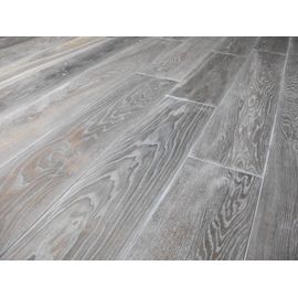 Smoked solid Oak flooring, 20x120 x 500-2400 mm, Nature grade, filled, pre-sanded and white oiled
