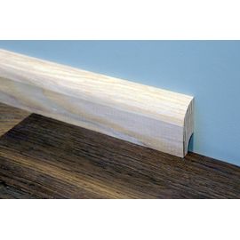 Solid Ash skirting boards, 20x50 mm, profile with radius, Prime-Nature grade, unfinished