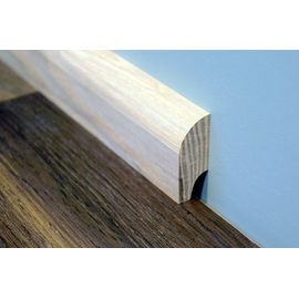 Solid Ash skirting boards, 20x50 mm, profile with radius, Prime-Nature grade, unfinished