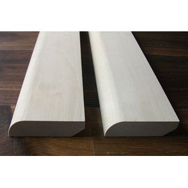 Solid wood skirting, Birch, 20x50 mm, profile with radius, Prime grade