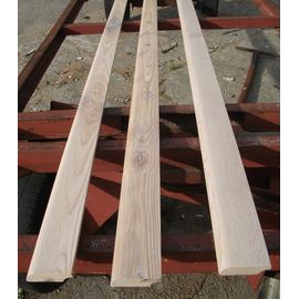 Solid Ash skirting boards, brushed & white oiled, 20x50 mm, profile radius, Rustic grade