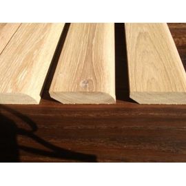 Solidwood skirting, Oak, 16x36 mm, profile with radius, Prime - Nature grade, oiled in color LIME WHITE