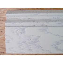 Solid wood skirting, Ash, historical profile of Hamburg, 20x70 mm, Nature-Rustic grade, white painted