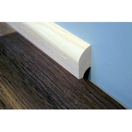 Solid wood skirting, Ash, 20 mm thickness, profile with radius, Prime-Nature grade