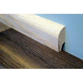Solid wood skirting, Ash, 20 mm thickness, profile with radius, Prime-Nature grade