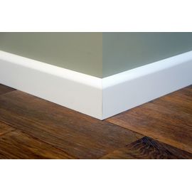 Solidwood skirtings, 15x70x2400 mm, profil with radius, white painted