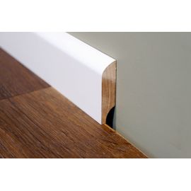 Solidwood skirtings, 15x70x2400 mm, profil with radius, white painted