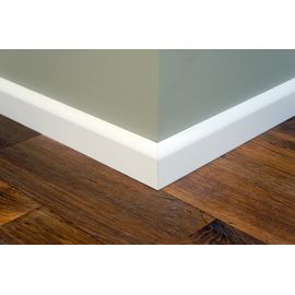 Solidwood skirtings, 15x50x2400 mm,  Profil with radius, white painted