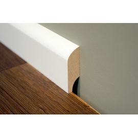 Solidwood skirtings, 15x50x2400 mm,  Profil with radius, white painted