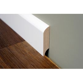 Solidwood skirtings, 15x90x2400 mm, profil with radius, white painted