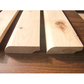 Solid Oak skirting, 16x36 mm, profile with radius, Rustic grade, unfinished
