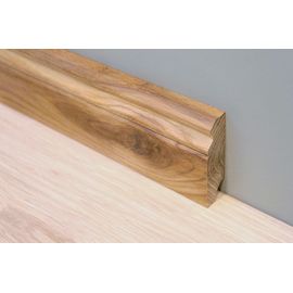 Solid Oak skirting, historical profile of Hamburg, 20x70 mm, Nature-Rustic grade, natural oiled (clear)