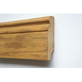 Solid Oak skirting board, historical profile of Hamburg, 20x70 mm, Prime - Nature grade, oiled in color Antique
