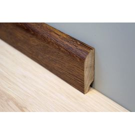 Solid skirtings, Smoked Oak skirting boards, 20x70 mm, profile with radius, Prime-Nature grade, natural oiled