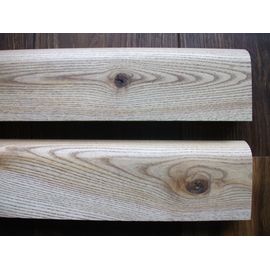 Solid Ash skirting, 20x50 mm, profile with radius, Rustic grade, oiled in color
