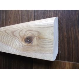 Solid Ash skirting, 20x50 mm, profile with radius, Rustic grade, oiled in color