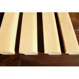 Solid wood skirting, Nordic Birch, with radius, 20 mm thickness, Nature grade, white oiled