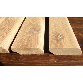Solidwood skirting, Oak, 20x50 mm, profile with radius, Rustic grade, brushed