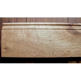 Solid Oak skirting, historical profile of Hamburg, 20x70 mm, Nature-Rustic grade, aged/sandblasted, natural oiled (clear)