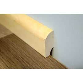 Solid wood skirting, Nordic Birch, 20x50 mm, profile with radius, Prime grade, natural oiled