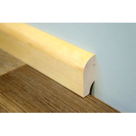 Solid wood skirting, Nordic Birch, 20x50 mm, profile with radius, Prime grade, natural oiled