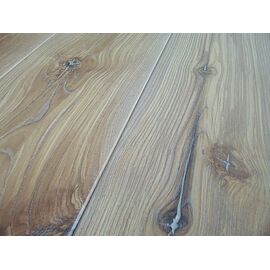 Solid Ash flooring, 20x180 x 600-2900 mm, Rustic grade, brushed and white oiled