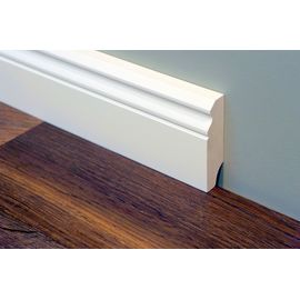 Solidwood skirtings,  historical profile of Hamburg, 20x70 mm, white painted