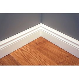 Solidwood skirtings,  historical profile of Hamburg, 20x70 mm, white painted