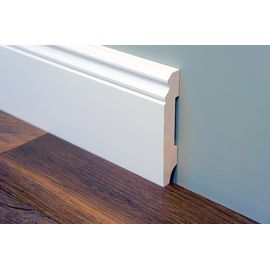 Solidwood skirtings, historical profile of Hamburg, 20x110 mm, white painted