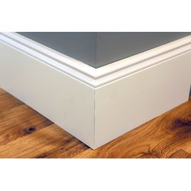 Solidwood skirtings, historical profile of Hamburg, 20x110 mm, white painted