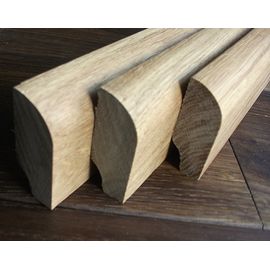 Solid Oak skirting, 20x50 mm, profile with radius, Prime-Nature grade, brushed