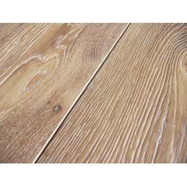 Solid Oak flooring, 15x130 x 600-2800 mm, Rustic grade,  brushed and white oiled