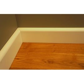 Solidwood skirtings, 20x90 mm,  profile with radius, white painted