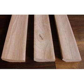 Solid Oak skirting, 20x52 mm, curved profile, Nature-Rustic grade, unfinished