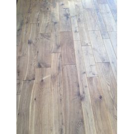 Extra wide boards, Solid Oak flooring, 20x210 mm, Rustic grade, oiled in color DARK WALNUT