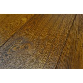 Solid Oak flooring, 15x160 x 600-2800 mm, Nature grade, brushed and oiled in color Dark Walnut